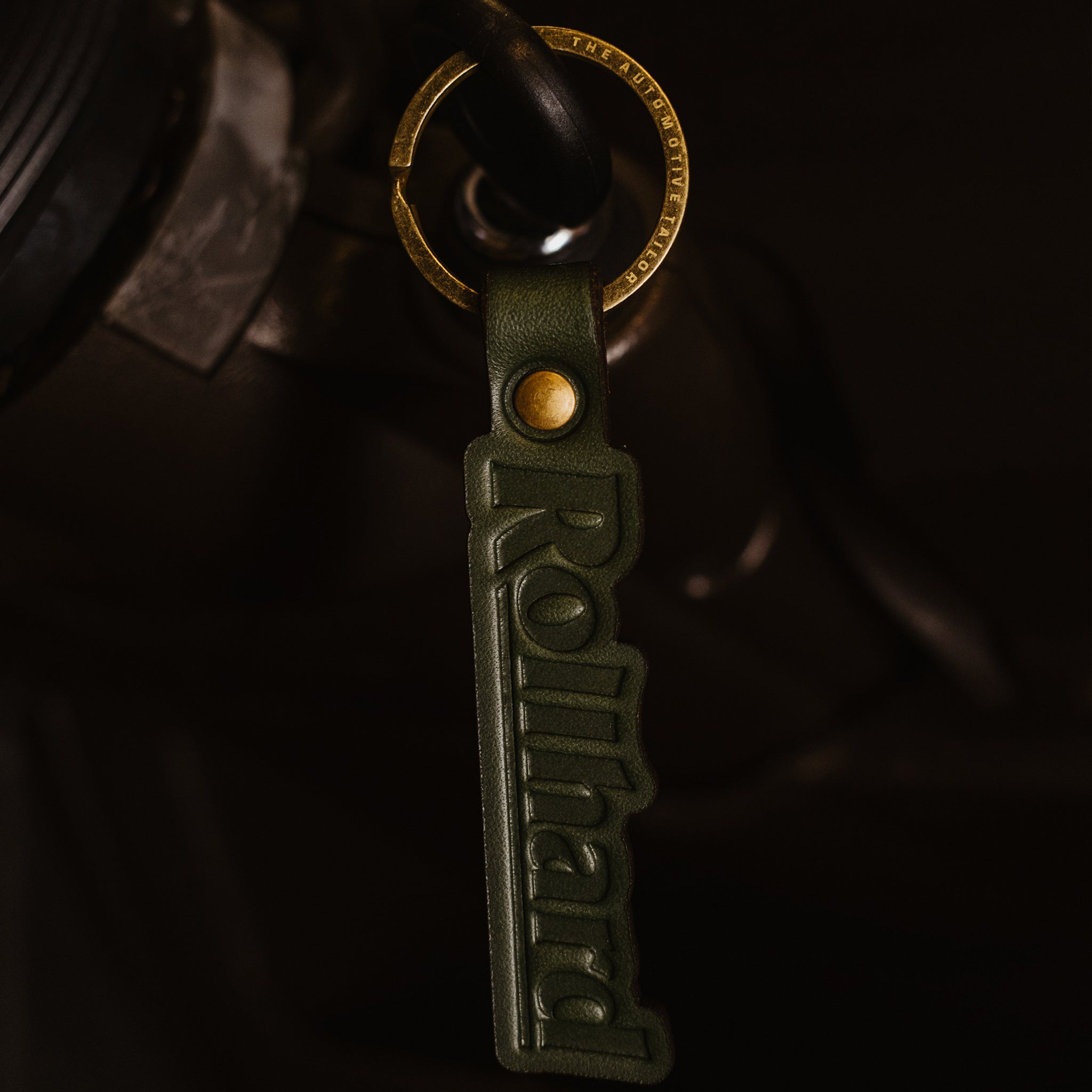 Leather Keyring - Black/Green/Tan